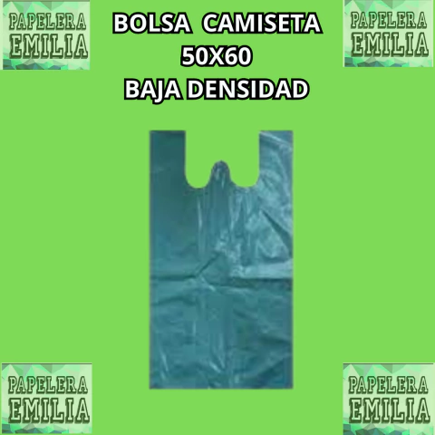 BOLSA CAMISETA 50X60 COLOR baja densidad, BULTO x 10 PAQUETES - comprar online