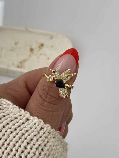 ANILLO COLIBRÍ CUBIC NEGRO DAN402