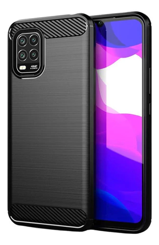 Funda Tpu Fibra Carbono Para Xiaomi Mi 10 Lite + Templado