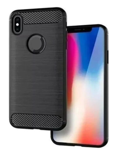 Funda Tpu Fibra Carbono Para iPhone X 10 + Templado 9d