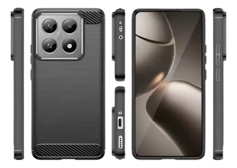 Funda Fibra Carbono Para Xiaomi Mi 14t / 14t Pro + Templado
