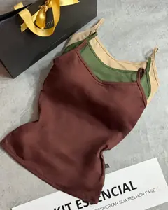 Kit 3 Regata com Bojo Marrom - Verde Militar - Bege