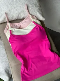 Kit 3 Regata com Bojo Rosa Pink - Off White - Rosa bb