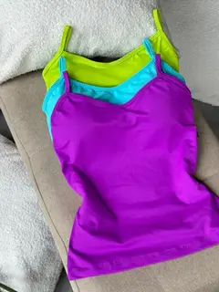 Kit 3 Regata com Bojo Rosa Fucsia - Azul Tifany - Verde Lima