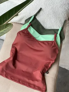 Kit 3 Regata com Bojo Chocolate - Verde Menta - Verde Militar