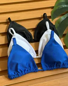 KIT 3 Biquini Cortininha Regulador Preto - Branco - Azul Bic