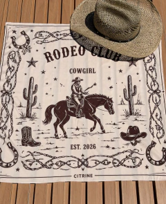 Lenço Rodeio Club Bege com Marrom
