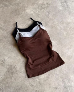 Kit 3 Regata com Bojo Marrom/Branco/Preto - comprar online