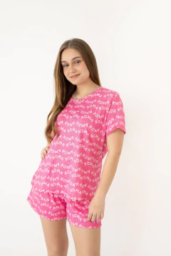 Short Doll Manguinha Love Rosa - comprar online