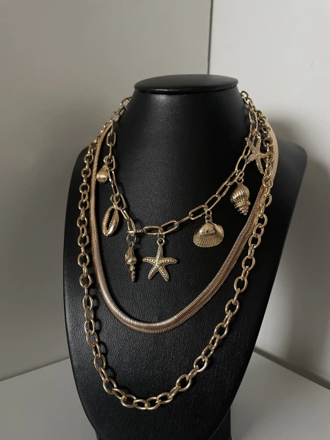 Trio Colar de conchas