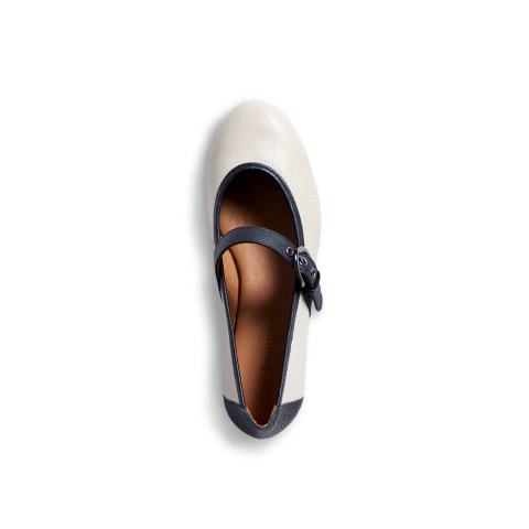 Sapatilha Ballerina Kate Off White e Preto - comprar online