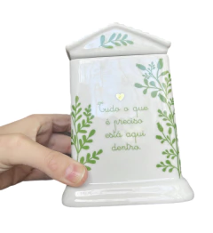 Pote Casinha G Em Porcelana Feito À Mão - loja online