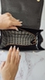 Cartera Soho negra todo croco herrajes plateados - tienda online