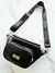 Riñonera negra con herrajes plateados Cinta sublimada Bow - comprar online