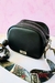 Bandolera Brooklyn negra Herrajes plateados correa hojas - comprar online