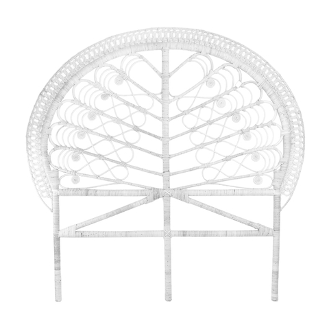 Cabeceira Twin em Rattan Byron Branca