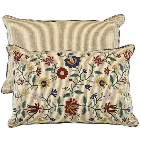 Almofada Decotariva Bordada Lista Curcuma - Entreposto