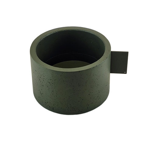 Vaso Baixo em Concreto Verde Militar - Coleção Tag