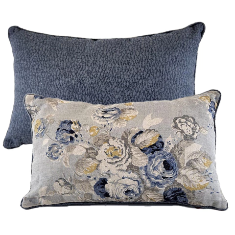 Almofada Decorativa CL Floral Azul - Rim