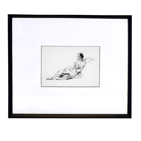 Quadro Gravura Decorativa Mulher em Preto e Branco