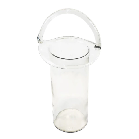 Vaso Cilíndrico de Vidro Transparente com Alça - G