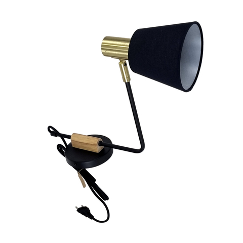 Arandela Pipe Dourada e Preta