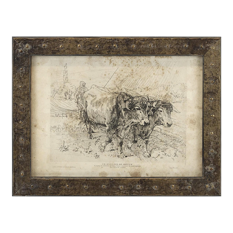 Quadro gravura decorativa que possui como tema: Litogravura Alemã Antiga I