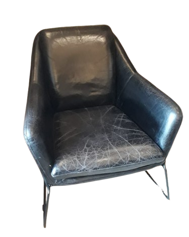 Poltrona Sausalito em Couro Preto