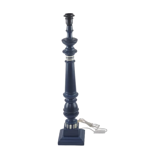 Abajur Alto - Coluna de Madeira Azul- CL