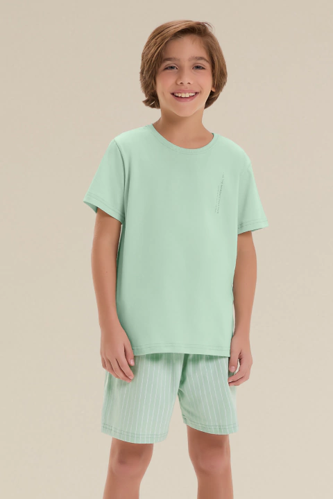 Mint Pijama Curto Masculino Infantil Algodão - comprar online