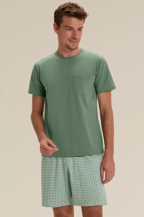 Mistletoe Pijama Curto Masculino Algodão - comprar online