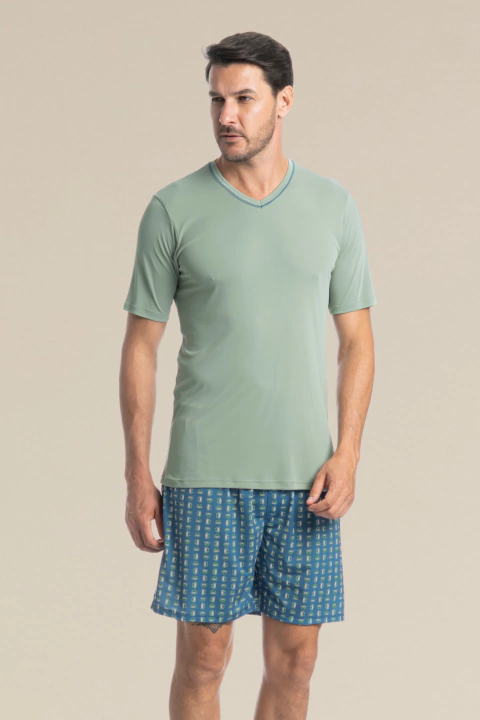 Imagem do Clovis Pijama Curto Masculino Malha Fria