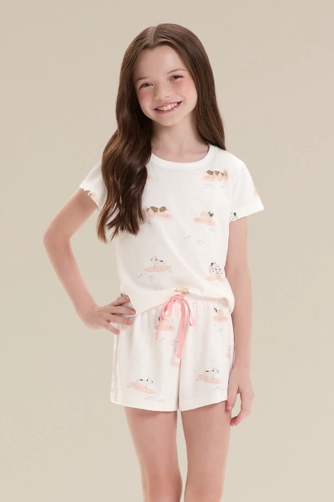 Sunny Pijama Curto Feminino Infantil Algodão - comprar online