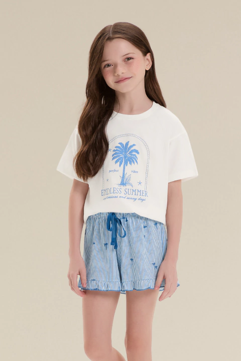 Endless Pijama Curto Feminino Infantil Algodão - comprar online