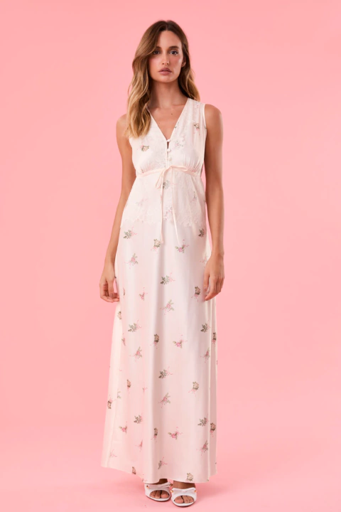 Flowery Camisola Longa GIsela Cetim - comprar online