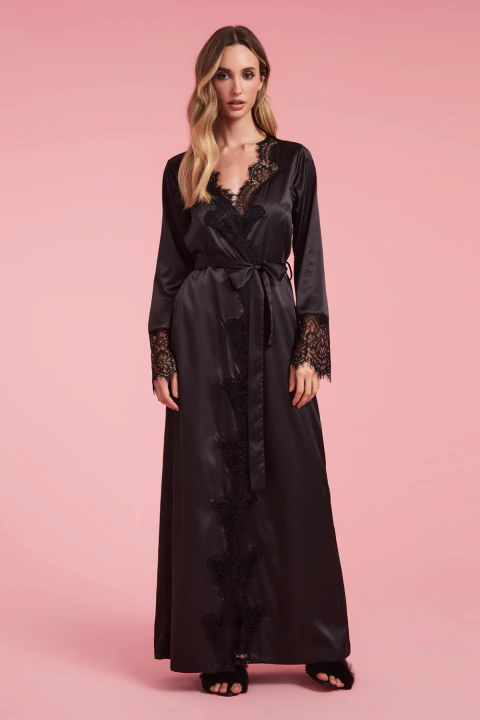 Bouquet Robe Longo Manga Longa Cetim La Rouge - comprar online