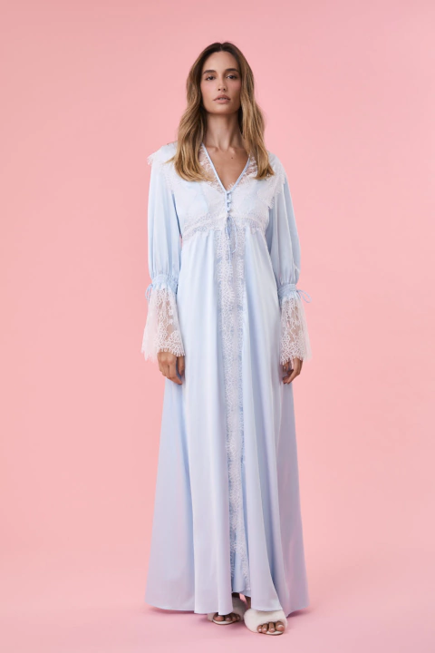 Botões Robe Longo Manga Longa Cetim La Rouge - comprar online