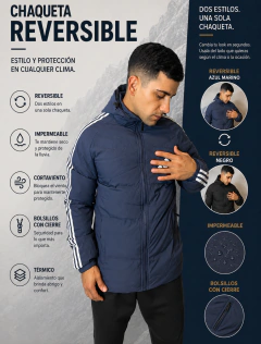 Camperones 3 Lineas Reversible (Azul)