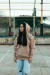 Hoodie Tag Logo Beige na internet