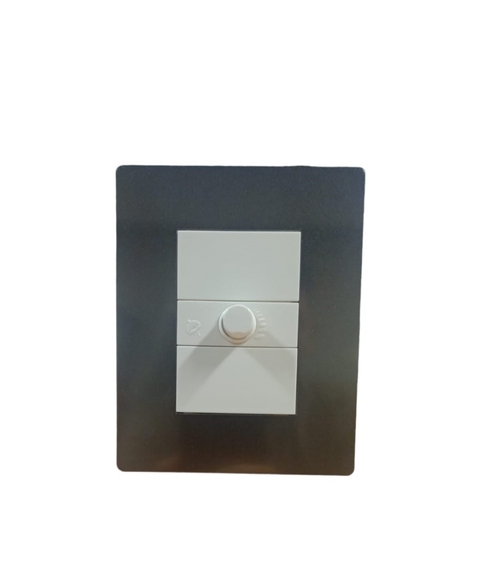 LLAVE ARMADA 1 DIMMER REGULADOR LUMINICO C/PERILLA BLANCO + TAPA ARTE MAGNESIO (CAMBRE)