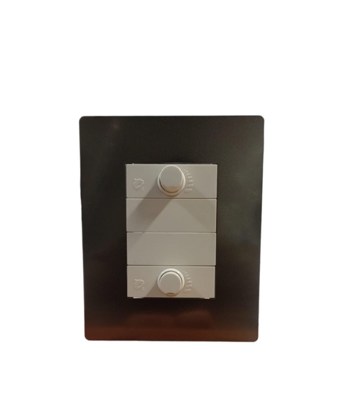 LLAVE ARMADA 2 DIMMER REGULADOR LUMINICO C/PERILLA BLANCO + TAPA ARTE MAGNESIO (CAMBRE)