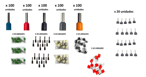 KIT - TERMINALES TIF VARIAS MEDIDAS 0.75MM2 A 35MM2 + TIF DOBLE 2.5MM2
