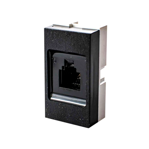 Modulo toma telefono americano rj11 4 vias negro linea verona platinum