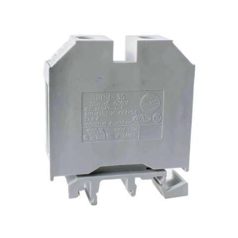 Borne de paso a tornillo gris p/riel din p/cable 35mm bpn-35 (ZOLODA)