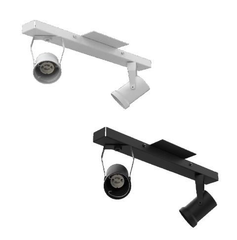 Aplique Barral 2/3 Luces Led Dicroica Spot Móvil Orientable BLANCO/NEGRO (SPOTS LINE) - comprar online