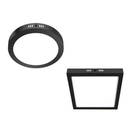 Panel Plafón LED 6W/12W/18W/24W Aplicar/Exterior Negro (MACROLED) - comprar online