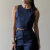 Imagem do Cropped Linho Marcella - Azul Marinho