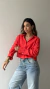 Camisa Cropped Linho Vermelho – Fátima