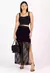 Cropped e Saia de Renda com Fenda Lateral Preto | C0001 - loja online