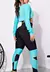 Calça Legging + Cropped Manga Longa Azul Turquesa LX147 - comprar online
